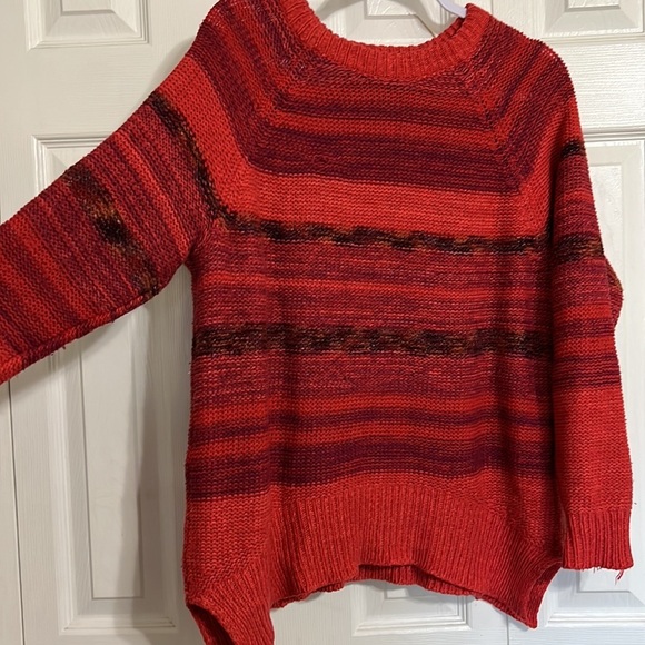 Mossimo Supply Co Womens Red Stripe Long Sleeve Pullover Knit Sweater Size Small - Picture 3 of 7